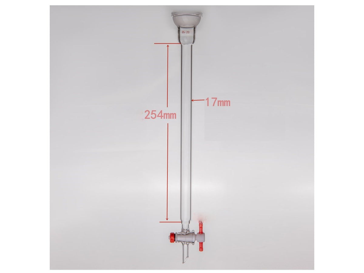 MSE PRO Ball Grinding Mouth Chromatography Column, φ17mm, Effective Length: 254mm, 2mm Aperture, 35/20 - MSE Supplies LLC