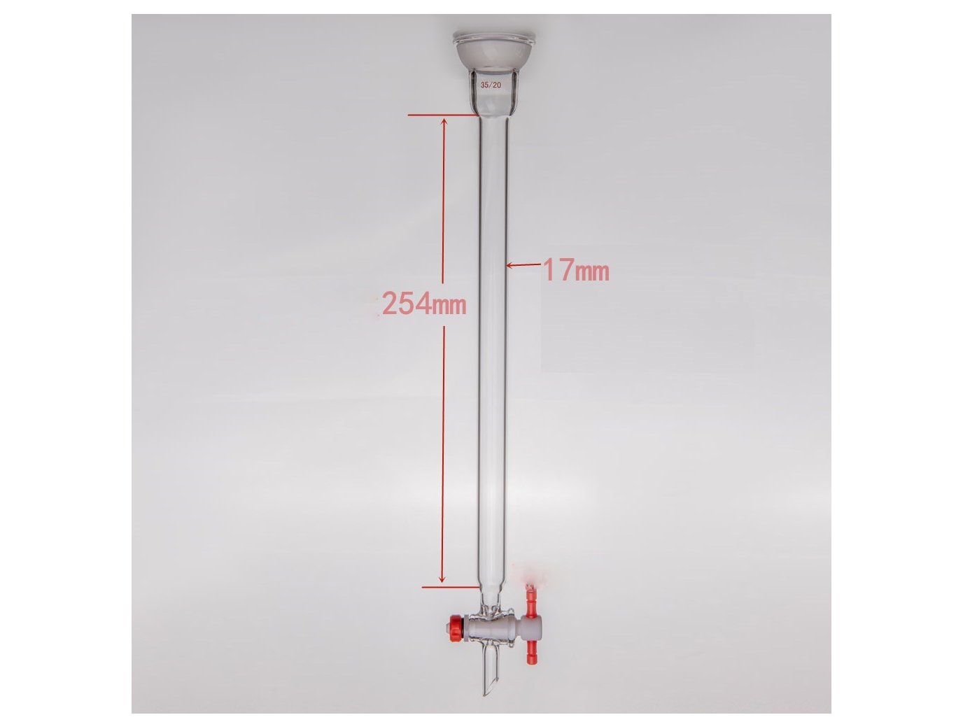 MSE PRO Ball Grinding Mouth Chromatography Column, φ17mm, Effective Length: 254mm, 2mm Aperture, 35/20 - MSE Supplies LLC
