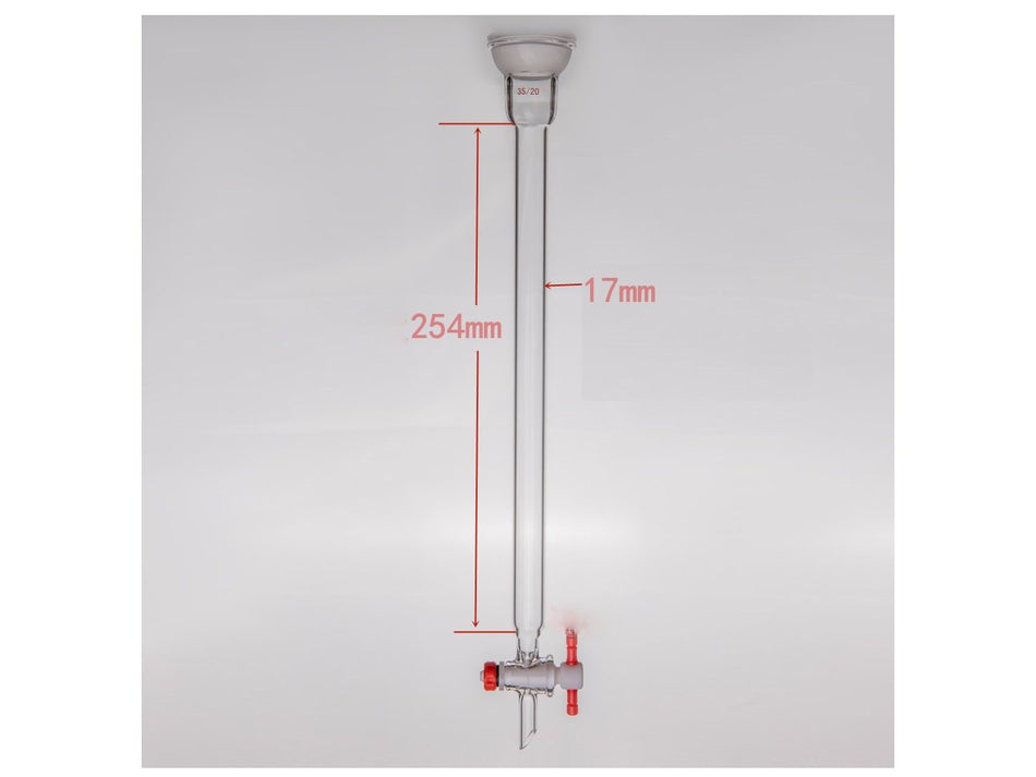 MSE PRO Ball Grinding Mouth Chromatography Column, φ17mm, Effective Length: 254mm, 2mm Aperture, 35/20 - MSE Supplies LLC