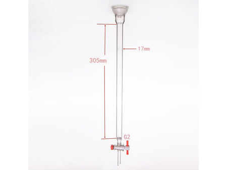 MSE PRO Grinding Mouth Chromatography Column with Sand Plate Ball, φ17mm, Effective Length: 305mm, 2mm Gate Aperture, 35/20 - MSE Supplies LLC
