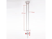 MSE PRO Grinding Mouth Chromatography Column with Sand Plate Ball, φ26mm, Effective Length: 203mm, 2mm Gate Aperture, 35/20 - MSE Supplies LLC