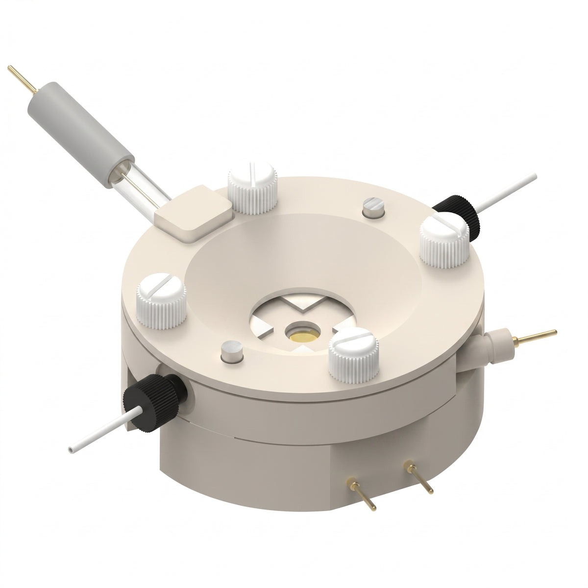 Raman Electrochemical Quartz Crystal Microbalance Flow Cell Flow Cell AI image