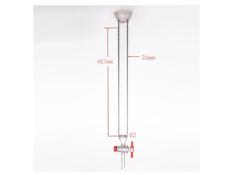 MSE PRO Grinding Mouth Chromatography Column with Sand Plate Ball, φ26mm, Effective Length: 457mm, 2mm Gate Aperture, 35/20 - MSE Supplies LLC