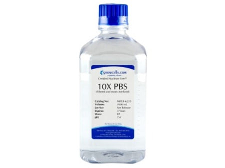 Growcells 10X PBS (Phosphate Buffered Saline), pH 7.2, Reagents, Growcells, MSE Supplies