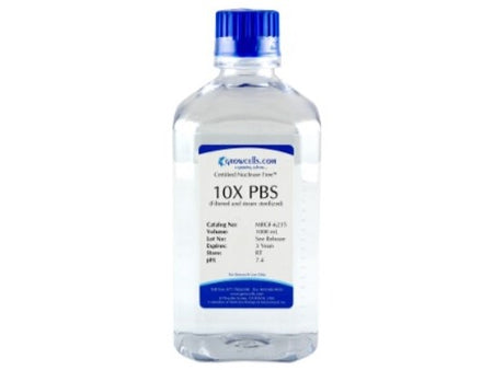 Growcells 10X PBS (Phosphate Buffered Saline), pH 7.4, Reagents, Growcells, MSE Supplies