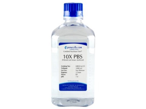 Growcells 10X PBS (Phosphate Buffered Saline), pH 7.4, Reagents, Growcells, MSE Supplies