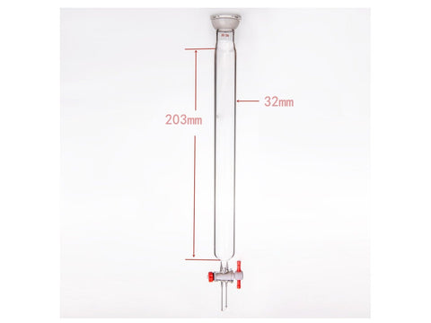 MSE PRO Ball Grinding Mouth Chromatography Column, φ32mm, Effective Length: 203mm, 2mm Aperture, 35/20 - MSE Supplies LLC