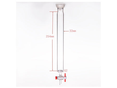 MSE PRO Grinding Mouth Chromatography Column with Sand Plate Ball, φ32mm, Effective Length: 254mm, 2mm Gate Aperture, 35/20