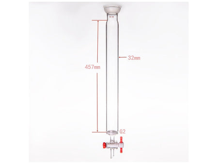 MSE PRO Grinding Mouth Chromatography Column with Sand Plate Ball, φ32mm, Effective Length: 457mm, 2mm Gate Aperture, 35/20 - MSE Supplies LLC