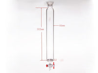 MSE PRO Grinding Mouth Chromatography Column with Sand Plate Ball, φ46mm, Effective Length: 203mm, 2mm Gate Aperture, 35/20 - MSE Supplies LLC