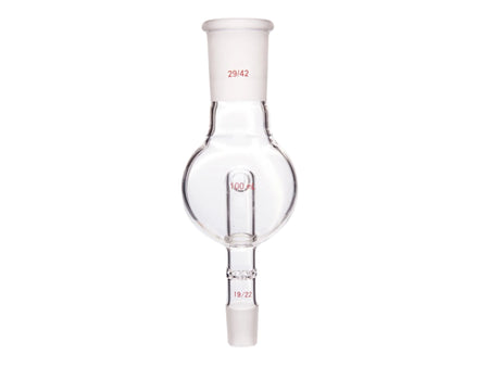 MSE PRO Splash-Proof Balls, Perforated Glass, Upper Mouth: 29/42, Lower Mouth: 19/22, 100mL - MSE Supplies LLC