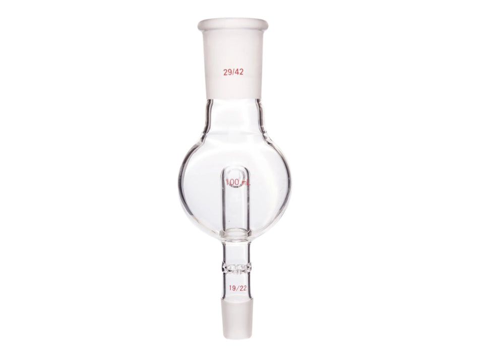 MSE PRO Splash-Proof Balls, Perforated Glass, Upper Mouth: 29/42, Lower Mouth: 19/22, 100mL - MSE Supplies LLC