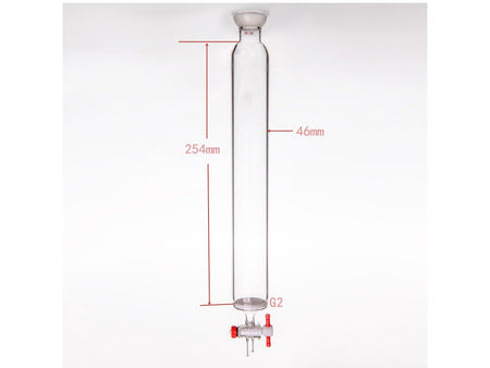 MSE PRO Grinding Mouth Chromatography Column with Sand Plate Ball, φ46mm, Effective Length: 254mm, 2mm Gate Aperture, 35/20