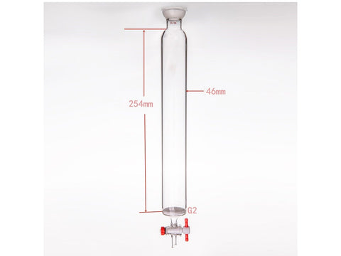 MSE PRO Grinding Mouth Chromatography Column with Sand Plate Ball, φ46mm, Effective Length: 254mm, 2mm Gate Aperture, 35/20