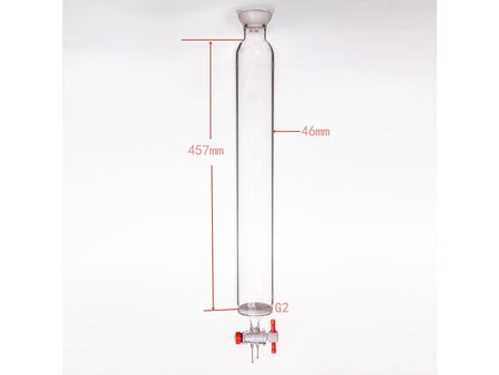 MSE PRO Grinding Mouth Chromatography Column with Sand Plate Ball, φ46mm, Effective Length: 457mm, 2mm Gate Aperture, 35/20