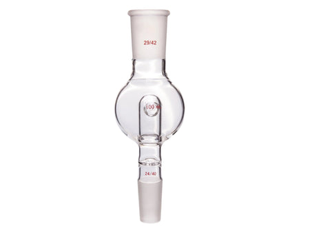 MSE PRO Splash-Proof Balls, Perforated Glass, Upper Mouth: 29/42, Lower Mouth: 24/40, 100mL - MSE Supplies LLC