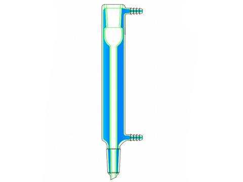 MSE PRO Fully Jacketed Straight Condenser, 24/40, Effective Length: 200mm, φ10mm Nozzle