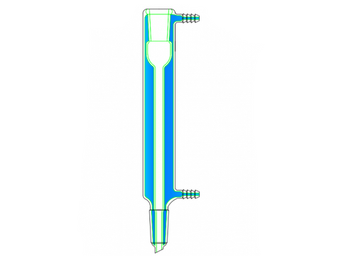 MSE PRO Fully Jacketed Straight Condenser, 24/40, Effective Length: 500mm, φ10mm Nozzle