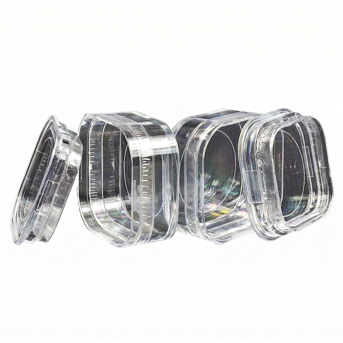 Pack of 12 MSE PRO Plastic Membrane Boxes (38x38x17 mm) for Delicate Materials Storage AI image