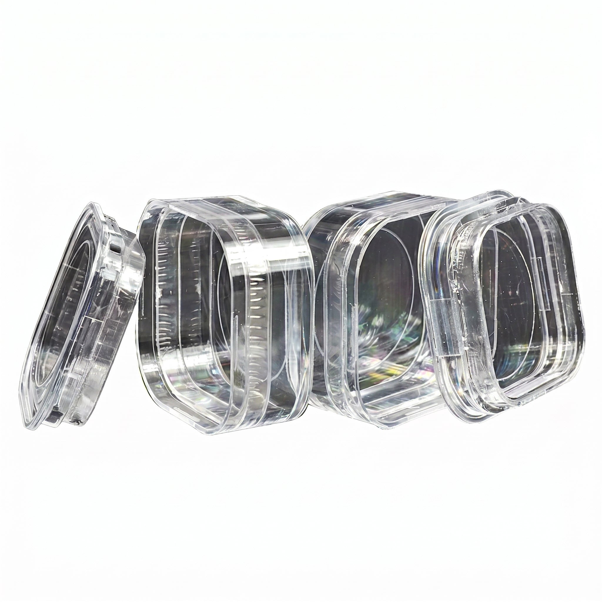 Pack of 12 MSE PRO Plastic Membrane Boxes (38x38x17 mm) for Delicate Materials Storage AI image