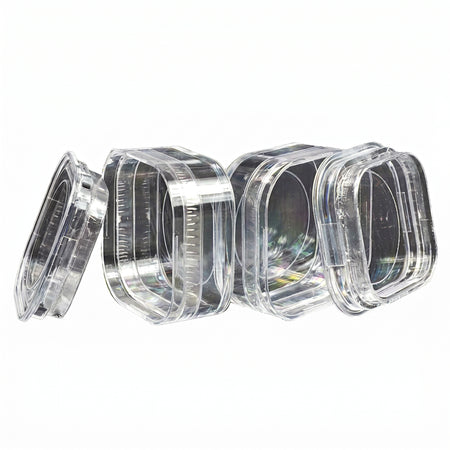 Pack of 12 MSE PRO Plastic Membrane Boxes (38x38x17 mm) for Delicate Materials Storage AI image