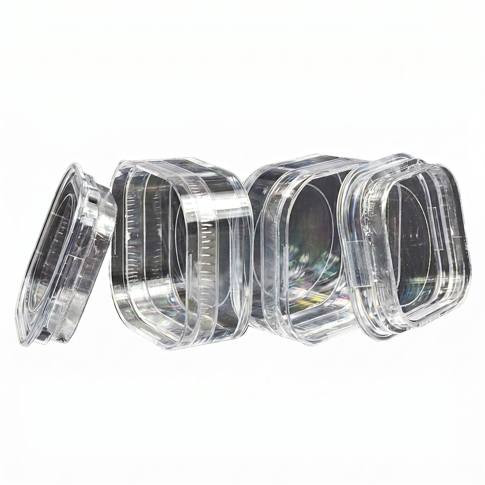 Pack of 12 MSE PRO Plastic Membrane Boxes (38x38x17 mm) for Delicate Materials Storage AI image