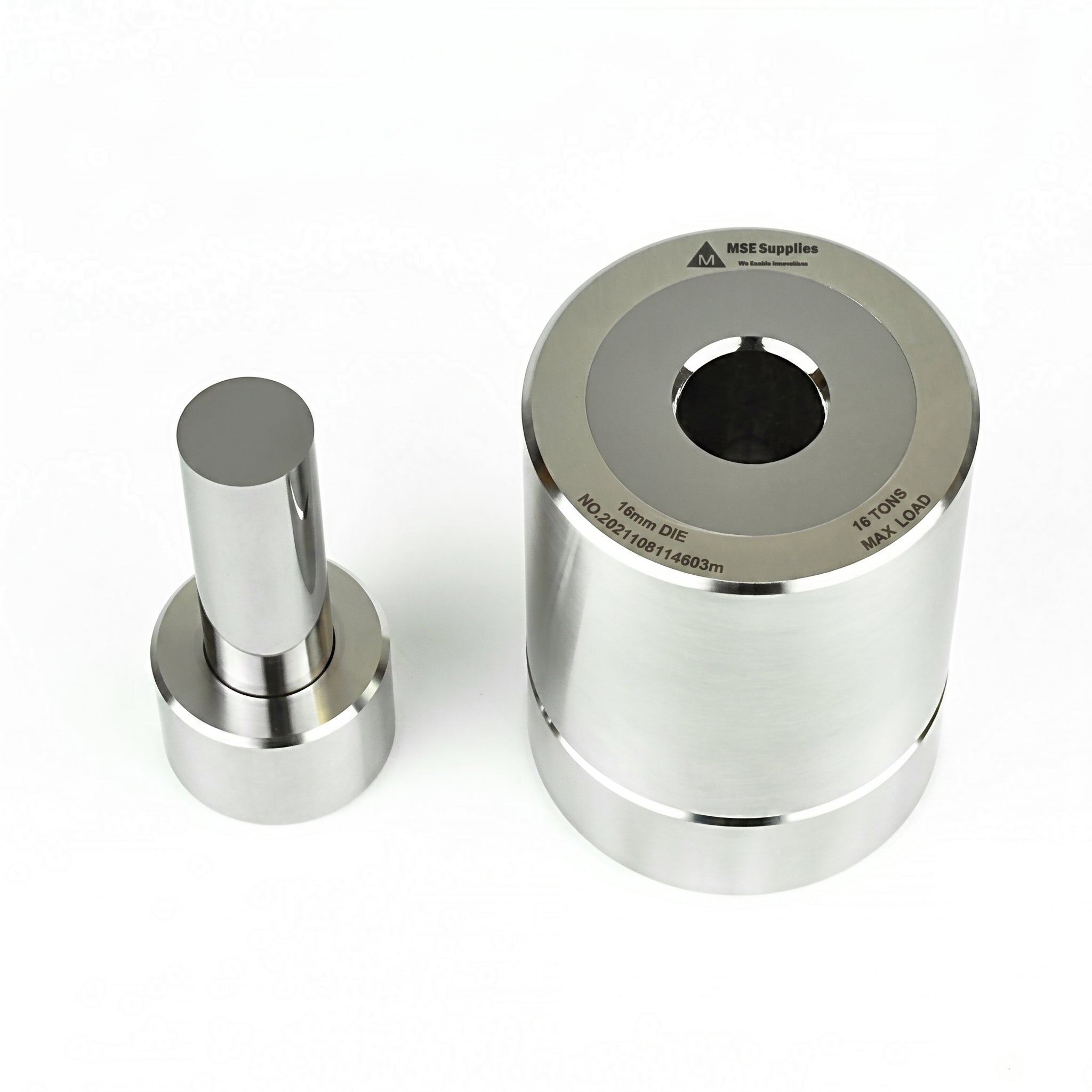 MSE PRO 16 mm Diameter Tungsten Carbide Dry Pellet Pressing Die Set AI image