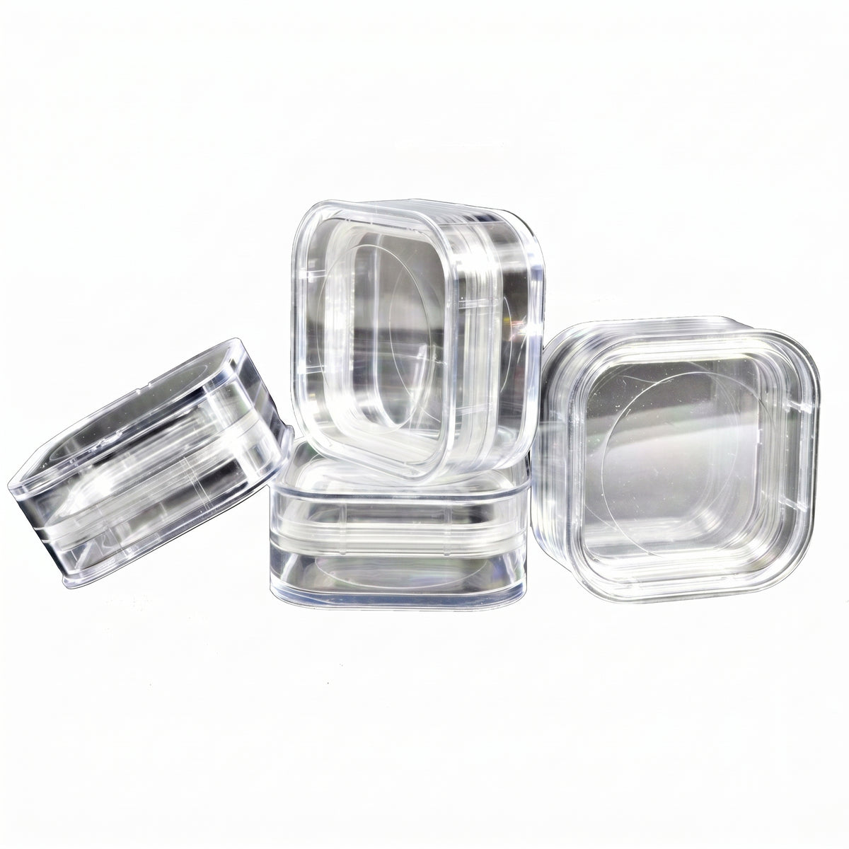 Pack of 4 MSE PRO Plastic Membrane Boxes (55x55x25 mm) for Delicate Materials Storage AI image