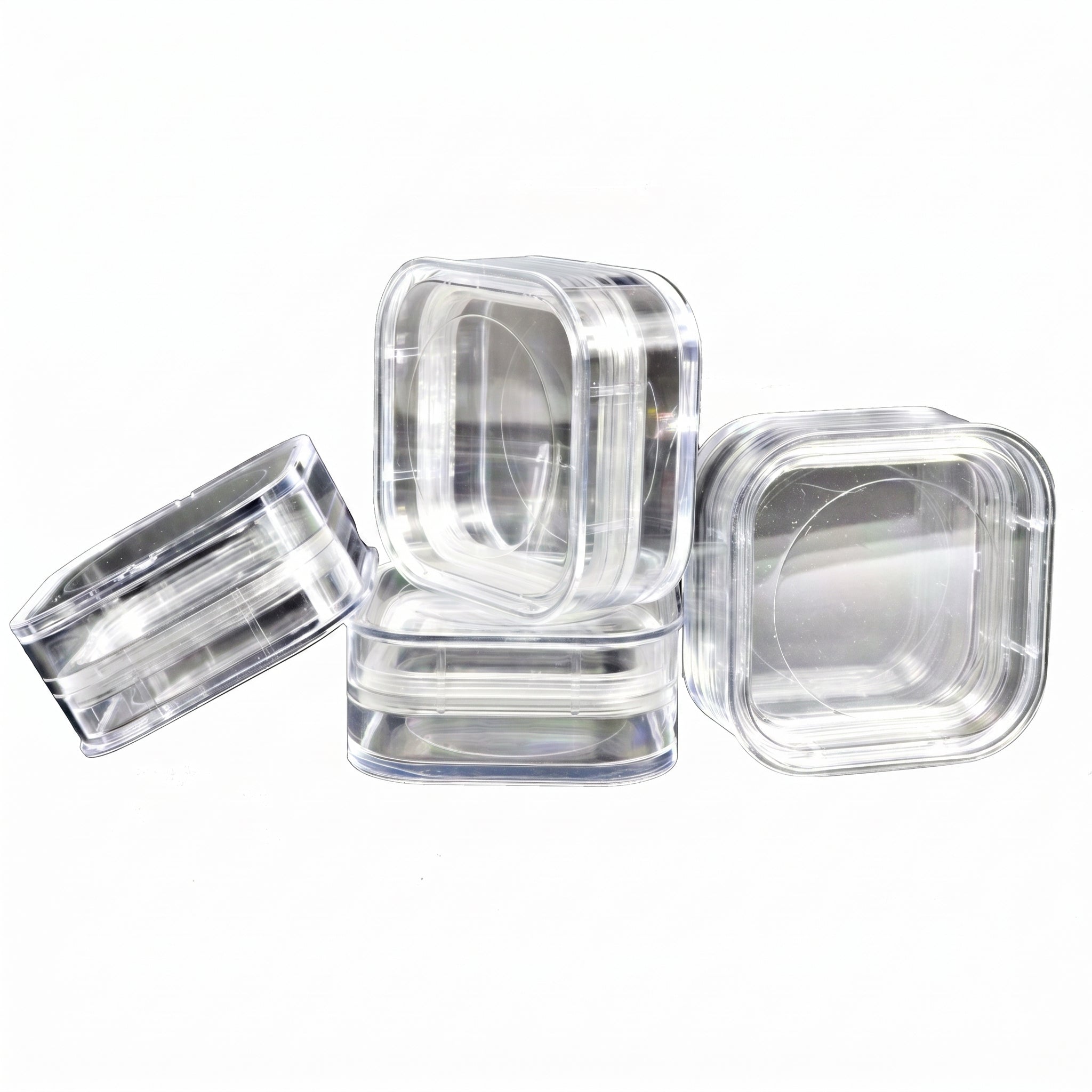Pack of 4 MSE PRO Plastic Membrane Boxes (55x55x25 mm) for Delicate Materials Storage AI image