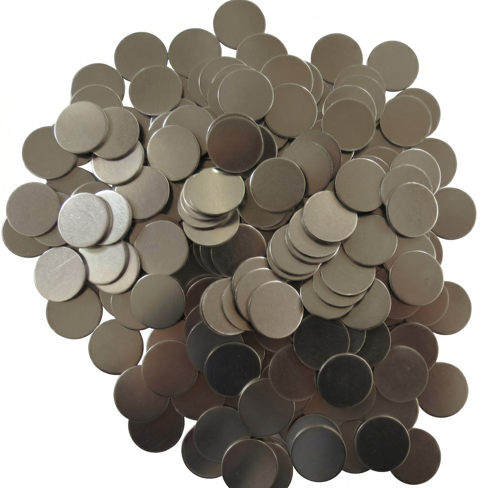 MSE PRO 100 pcs of Stainless Steel (304SS) Spacer (15.8 mm Dia. x 0.5 mm T) for CR2016, CR2025, CR2032 Coin Cell Research AI image