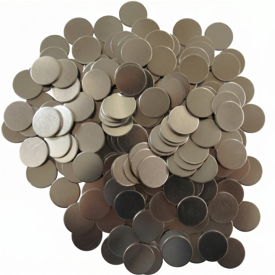 MSE PRO 100 pcs of Stainless Steel (316SS) Spacer (15.8 mm Dia. x 0.5 mm T) for CR2016, CR2025, CR2032 Coin Cell Research AI image