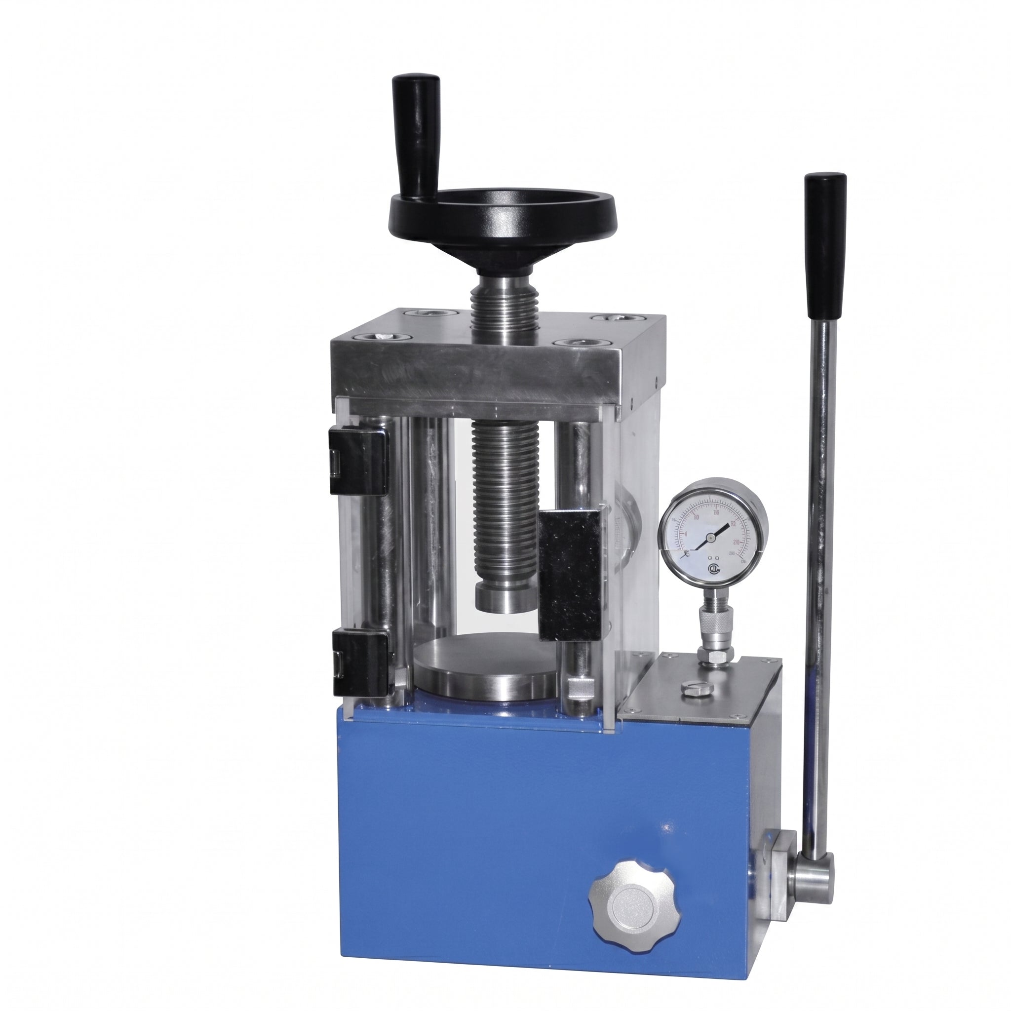 MSE PRO Lab Scale 24-Ton Manual Hydraulic Pellet Press with Safety Shield AI image