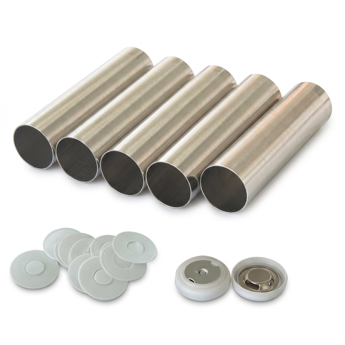 MSE PRO 100 pcs of 26650 Cylinder Cell Case with Anti-Explosive Cap and Insulation O-ring AI image