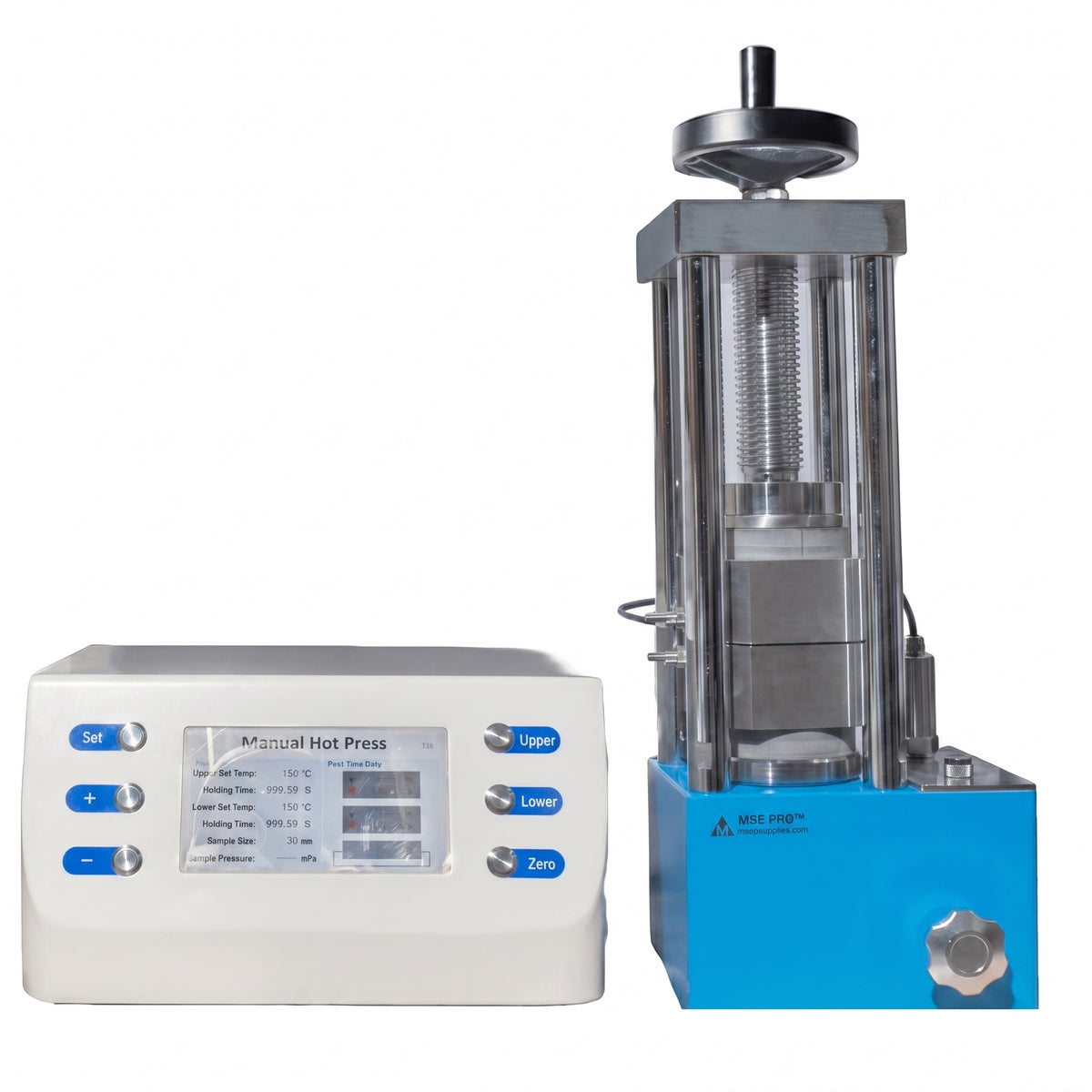MSE PRO 24-Ton Benchtop Heated Lab Press (300°C) with Dual Flat Heating Plates (100x100 mm) AI image