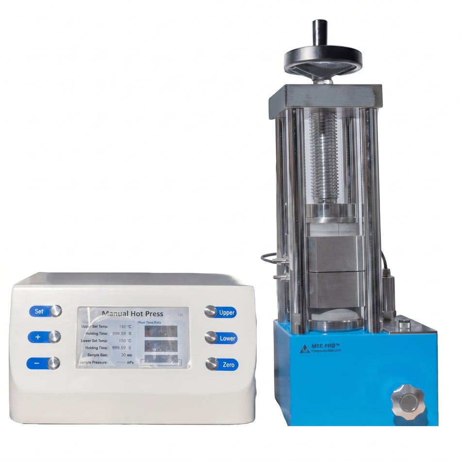 MSE PRO 24-Ton Benchtop Heated Lab Press (300°C) with Dual Flat Heating Plates (100x100 mm) AI image