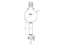 MSE PRO Reinforced port, with Hook, Sand Plate Chromatography Column, 24/40, φ26mm, Effective Length 457mm, Storage Ball Capacity 500mL