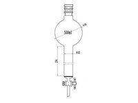 MSE PRO Reinforced Port, with Sand Plate Storage Ball Chromatography Column, 24/40, φ32mm, Effective Length 254mm, Storage Ball Capacity 500mL