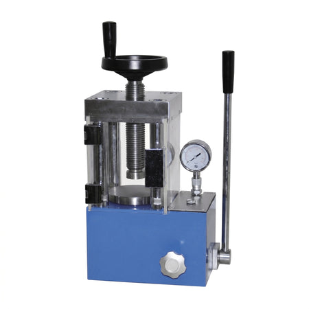 MSE PRO Lab Scale 40-Ton Manual Hydraulic Pellet Press with Safety Shield AI image