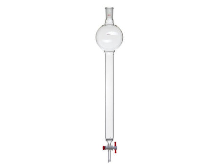 MSE PRO Chromatography Column with Sand Plate Storage Ball, 24/40, φ32mm, Effective Length 305mm, Storage Ball Capacity 500mL - MSE Supplies LLC