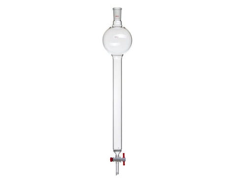 MSE PRO Chromatography Column with Sand Plate Storage Ball, 24/40, φ32mm, Effective Length 305mm, Storage Ball Capacity 500mL - MSE Supplies LLC