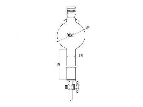 MSE PRO Reinforced port, with Hook, Sand Plate Chromatography Column, 24/40, φ32mm, Effective Length 305mm, Storage Ball Capacity 500mL - MSE Supplies LLC