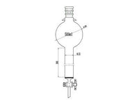 MSE PRO Reinforced port, with Hook, Sand Plate Chromatography Column, 24/40, φ32mm, Effective Length 305mm, Storage Ball Capacity 500mL - MSE Supplies LLC