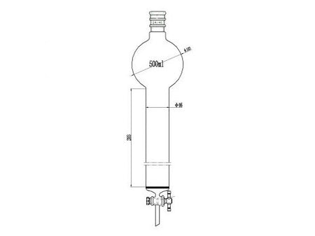 MSE PRO Reinforced Port, with Sand Plate Storage Ball Chromatography Column, 24/40, φ46mm, Effective Length 203mm, Storage Ball Capacity 500mL