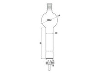 MSE PRO Reinforced Port, with Sand Plate Storage Ball Chromatography Column, 24/40, φ46mm, Effective Length 203mm, Storage Ball Capacity 500mL