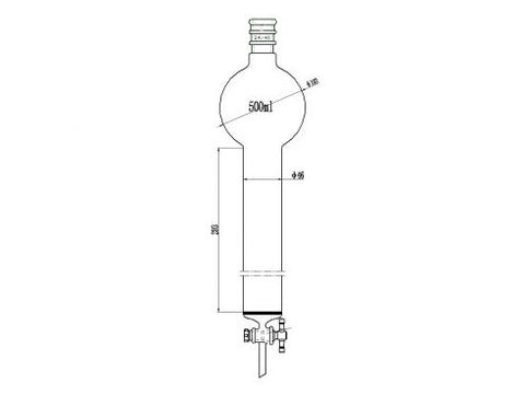 MSE PRO Reinforced Port, with Sand Plate Storage Ball Chromatography Column, 24/40, φ46mm, Effective Length 203mm, Storage Ball Capacity 500mL