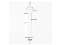 MSE PRO Sand Plate Chromatography Column with Hook, 24/40, φ46mm, Effective Length 457mm, Storage Ball Capacity 500mL
