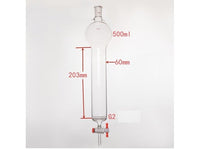 MSE PRO Sand Plate Chromatography Column with Hook, 24/40, φ60mm, Effective Length 203mm, Storage Ball Capacity 500mL