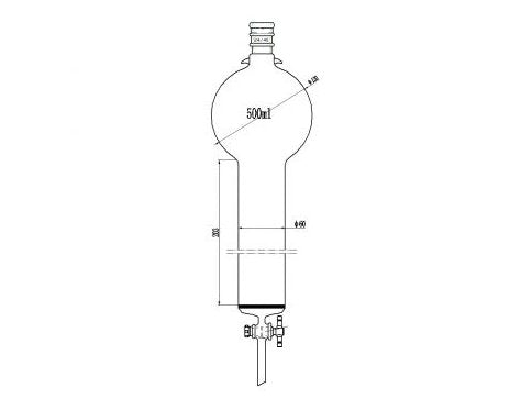 MSE PRO Reinforced port, with Hook, Sand Plate Chromatography Column, 24/40, φ60mm, Effective Length 203mm, Storage Ball Capacity 500mL
