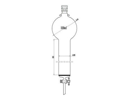 MSE PRO Reinforced port, with Hook, Sand Plate Chromatography Column, 24/40, φ60mm, Effective Length 203mm, Storage Ball Capacity 500mL