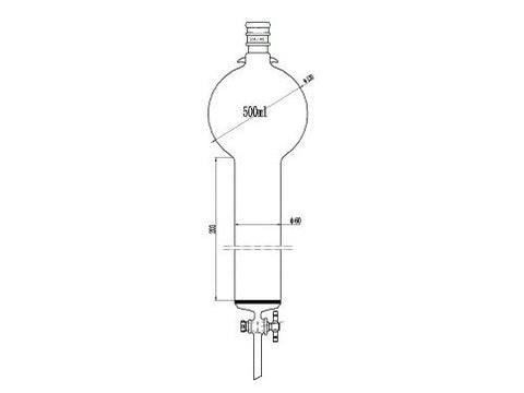 MSE PRO Reinforced port, with Hook, Sand Plate Chromatography Column, 24/40, φ60mm, Effective Length 203mm, Storage Ball Capacity 500mL